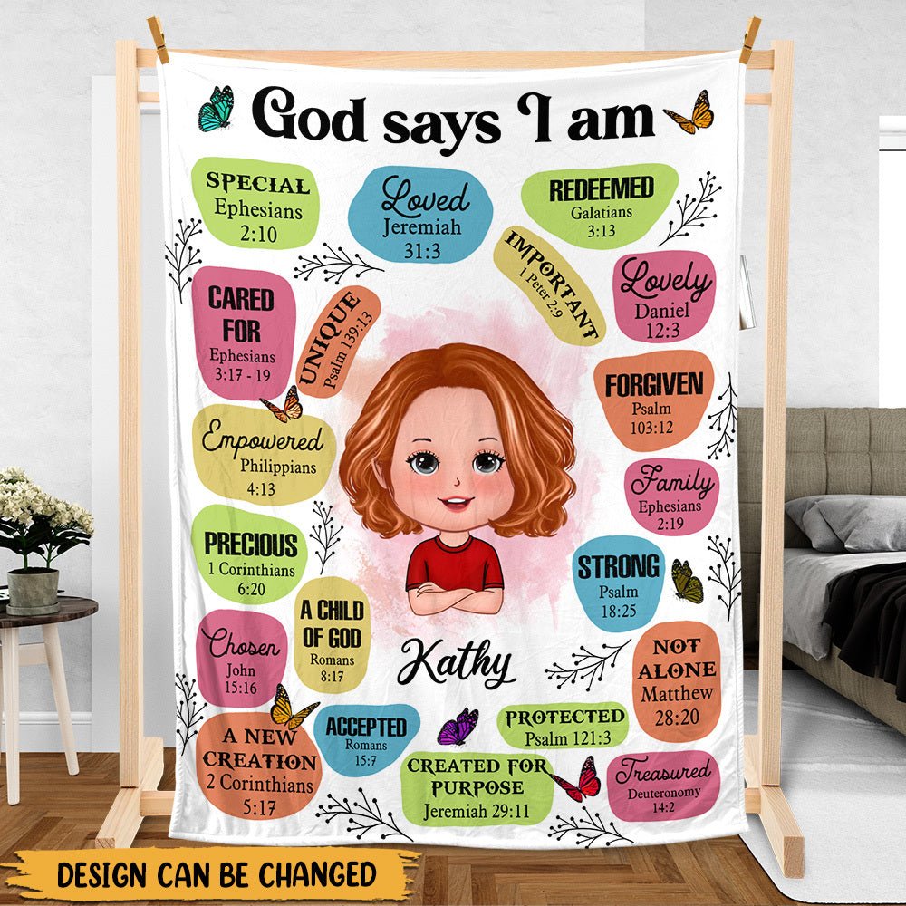 God Says I Am For Kid (Version 2) - Personalized Blanket - Best Gift For Kids, For Birthday - Giftago