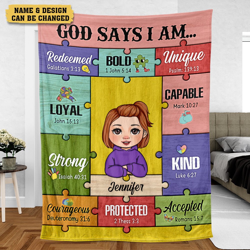 God Says I Am For Kids - Personalized Blanket - Best Gift For Birthday - Giftago