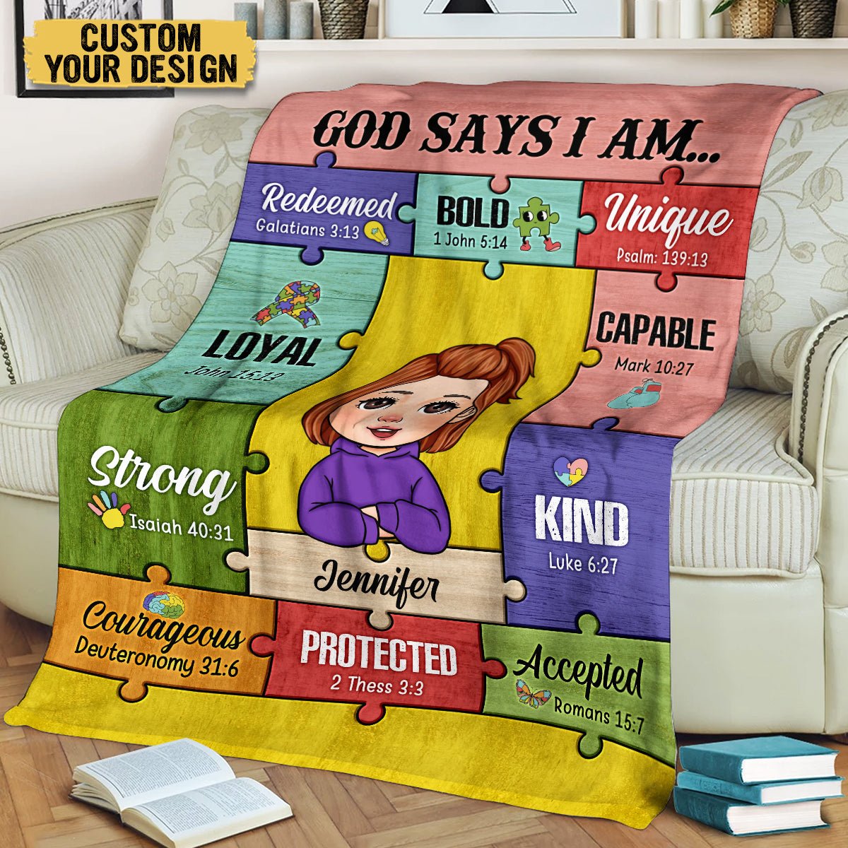 God Says I Am For Kids - Personalized Blanket - Best Gift For Birthday - Giftago