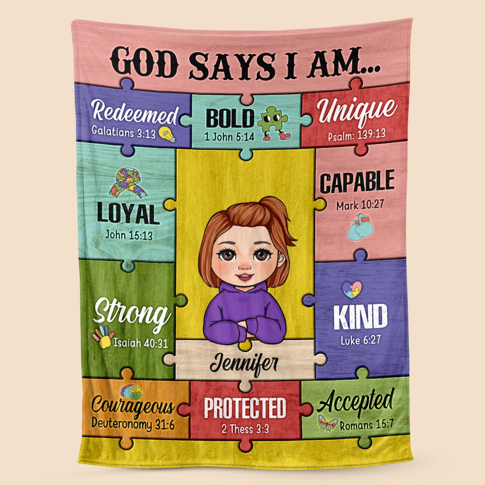 God Says I Am For Kids - Personalized Blanket - Best Gift For Birthday - Giftago