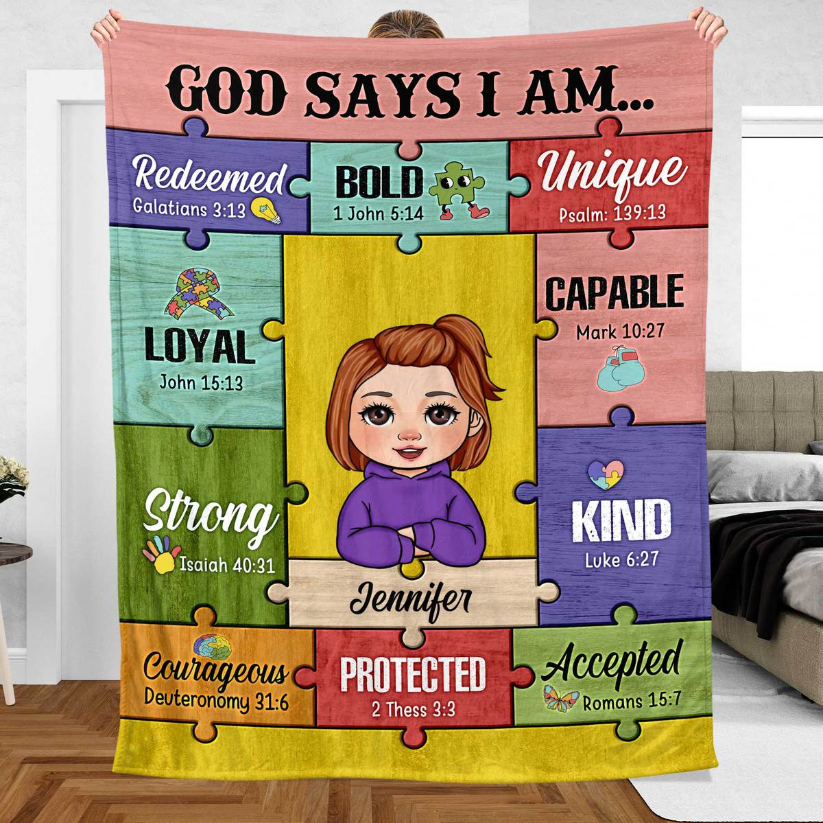 God Says I Am For Kids - Personalized Blanket - Best Gift For Birthday - Giftago
