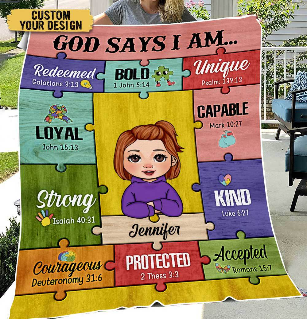 God Says I Am For Kids - Personalized Blanket - Best Gift For Birthday - Giftago