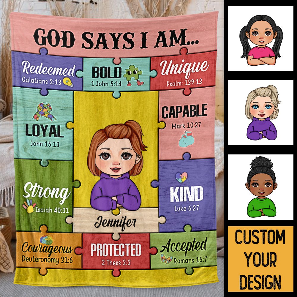 God Says I Am For Kids - Personalized Blanket - Best Gift For Birthday - Giftago