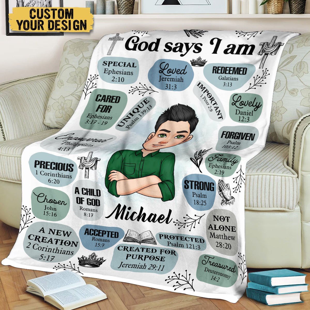 God Says I Am For Men - Personalized Blanket - Meaningful Gift For Birthday - Giftago