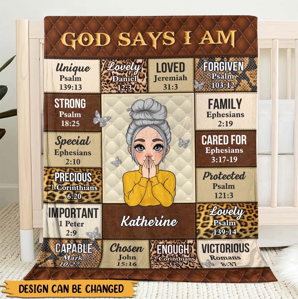 God Says I Am Leopard - Personalized Blanket - Meaningful Gift For Birthday - Giftago