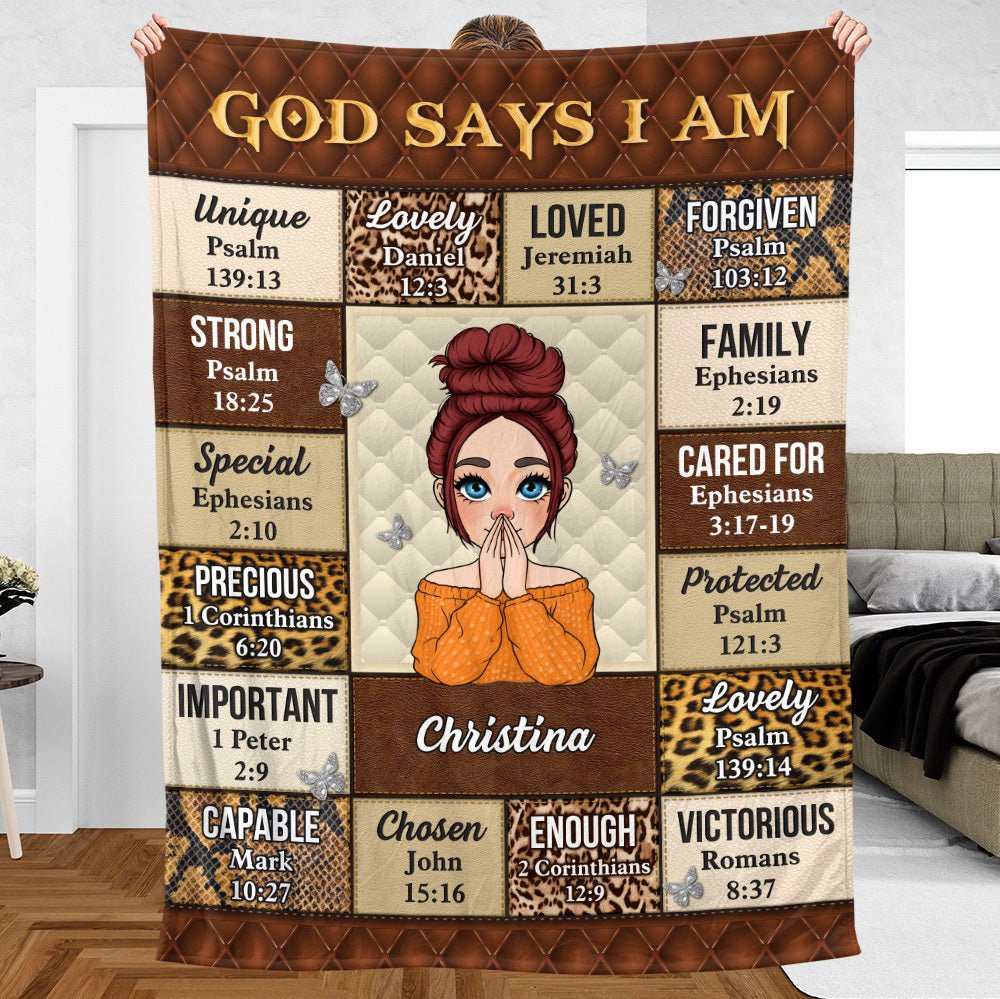 God Says I Am Leopard - Personalized Blanket - Meaningful Gift For Birthday - Giftago