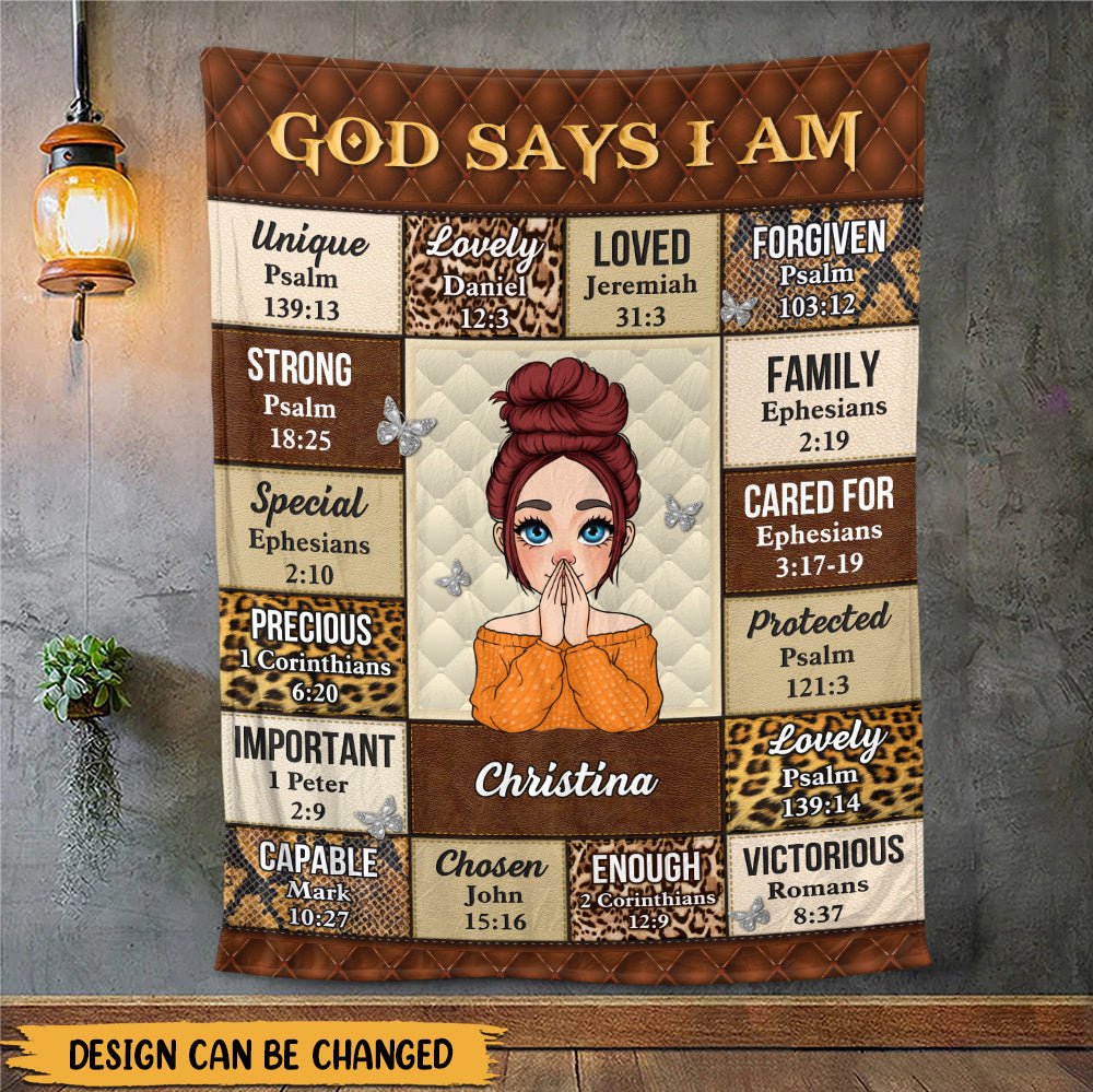 God Says I Am Leopard - Personalized Blanket - Meaningful Gift For Birthday - Giftago