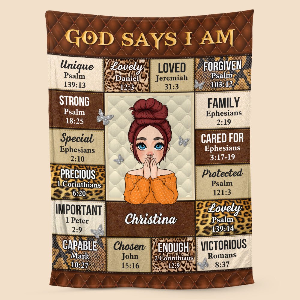God Says I Am Leopard - Personalized Blanket - Meaningful Gift For Birthday - Giftago
