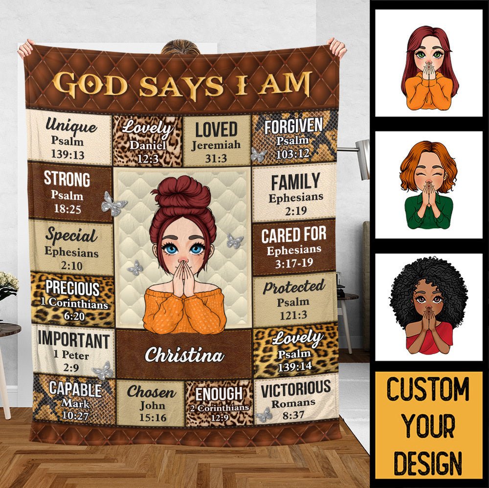God Says I Am Leopard - Personalized Blanket - Meaningful Gift For Birthday - Giftago