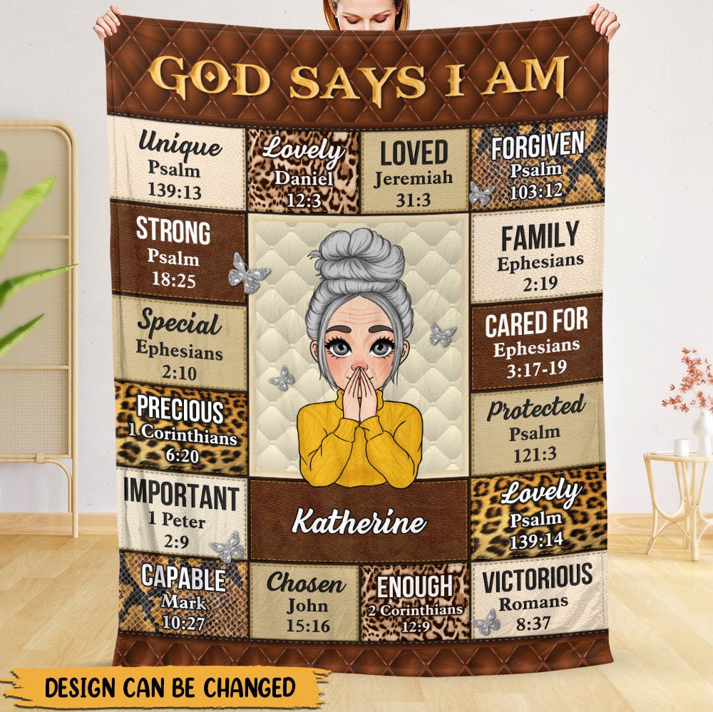 God Says I Am Leopard - Personalized Blanket - Meaningful Gift For Birthday - Giftago