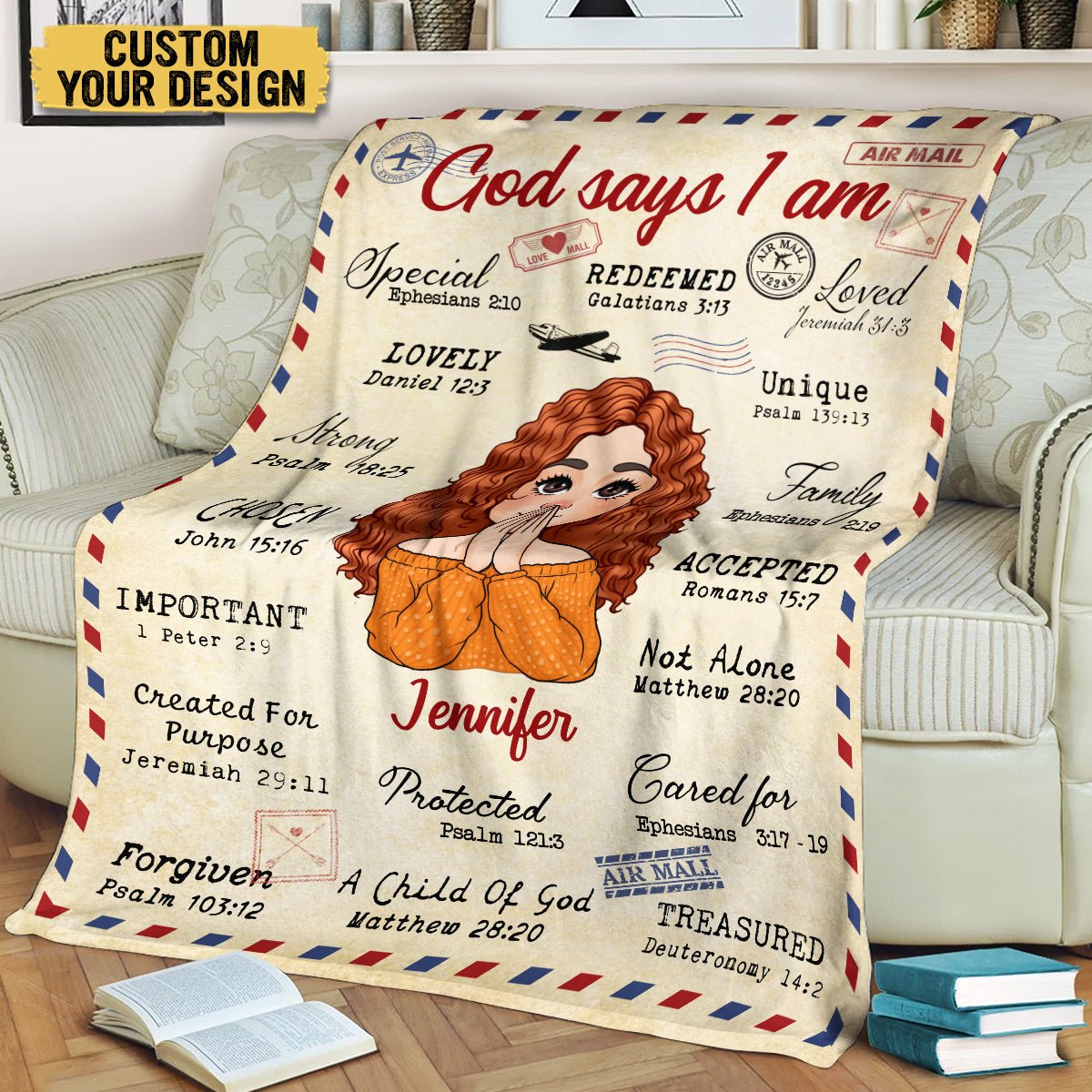 God Says I Am Letter - Personalized Blanket - Meaningful Gift For Birthday - Giftago