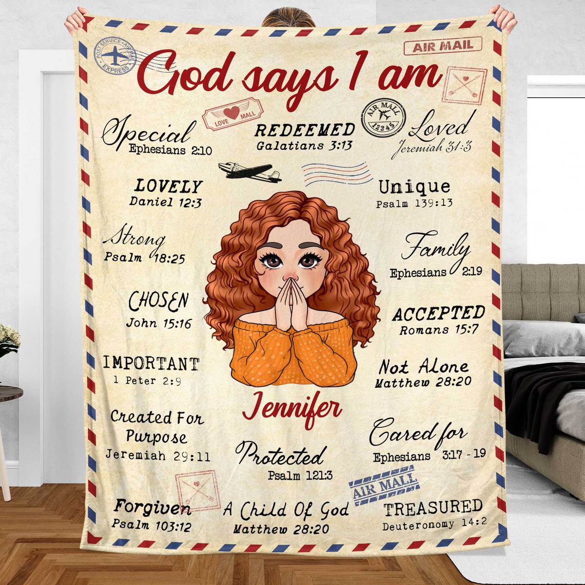 God Says I Am Letter - Personalized Blanket - Meaningful Gift For Birthday - Giftago