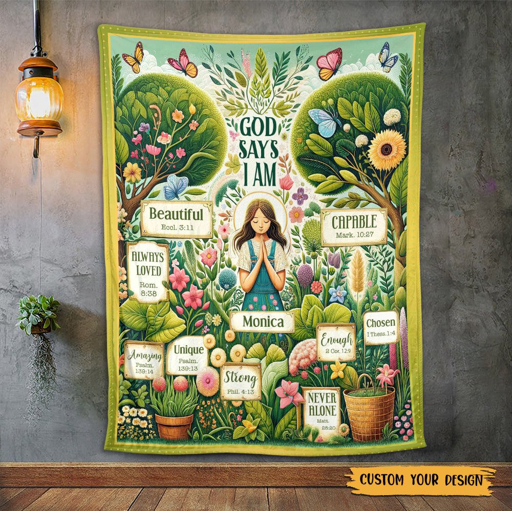 God Says I Am Nature (Custom Name) - Personalized Blanket - Meaningful Gift For Birthday - Giftago