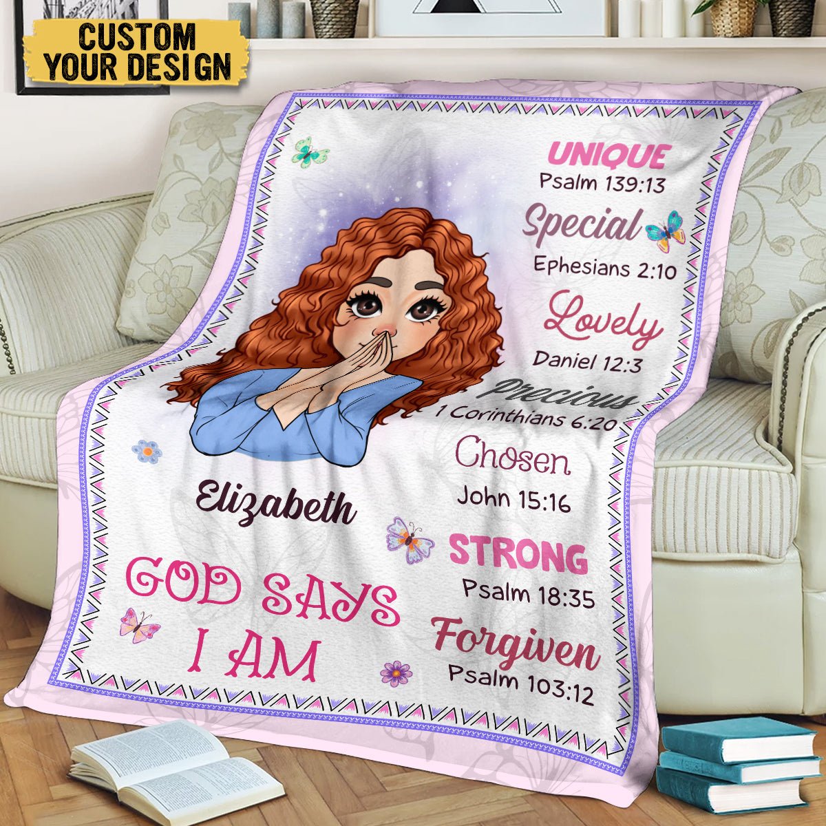 God Says I Am Pastel - Personalized Blanket - Meaningful Gift For Birthday - Giftago