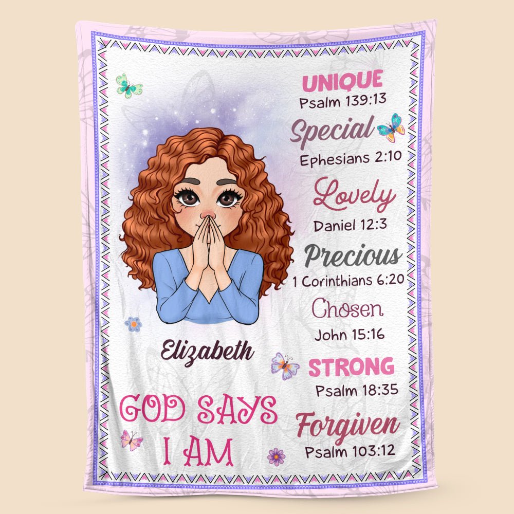 God Says I Am Pastel - Personalized Blanket - Meaningful Gift For Birthday - Giftago