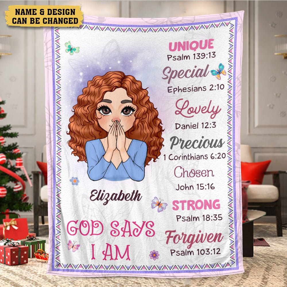 God Says I Am Pastel - Personalized Blanket - Meaningful Gift For Birthday - Giftago