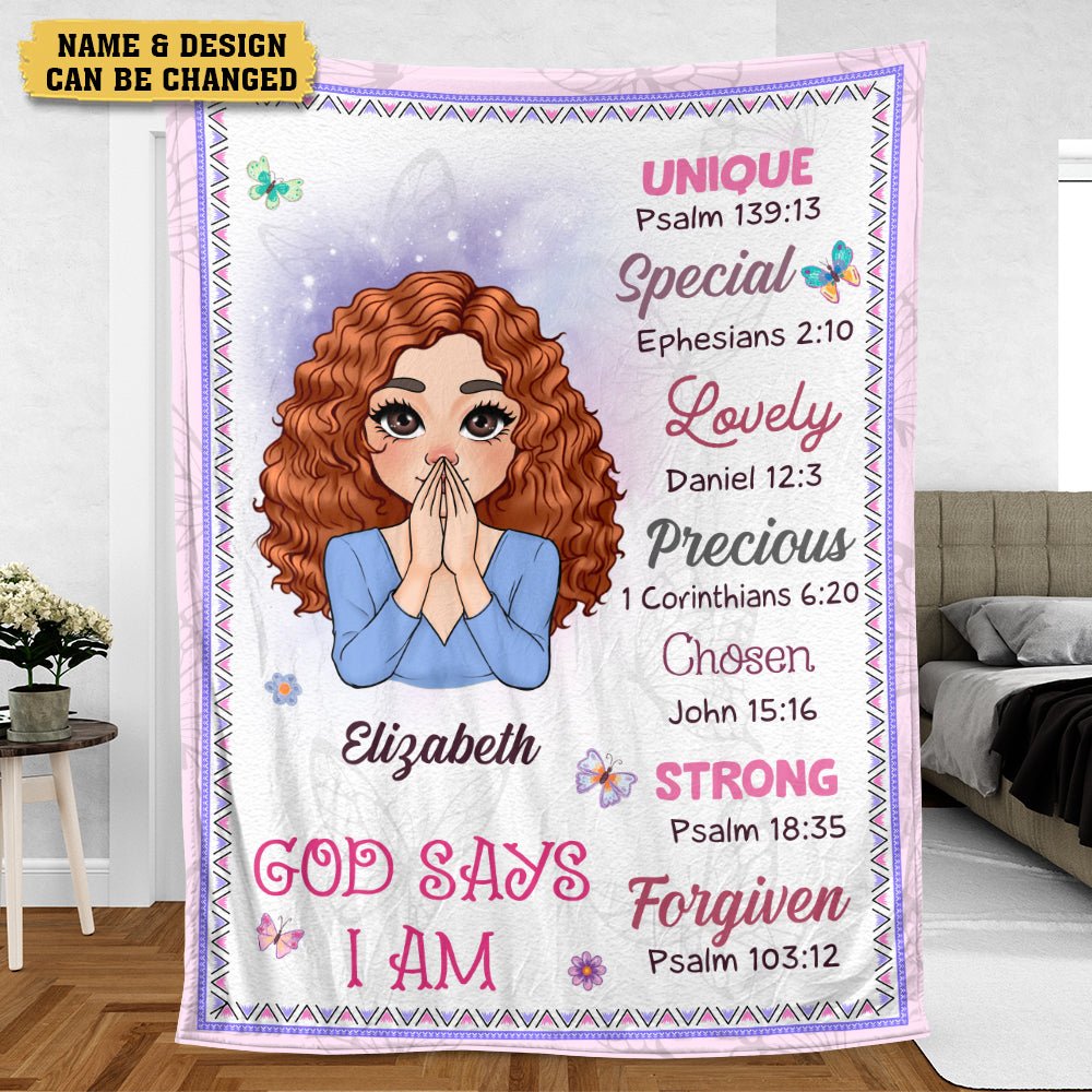 God Says I Am Pastel - Personalized Blanket - Meaningful Gift For Birthday - Giftago