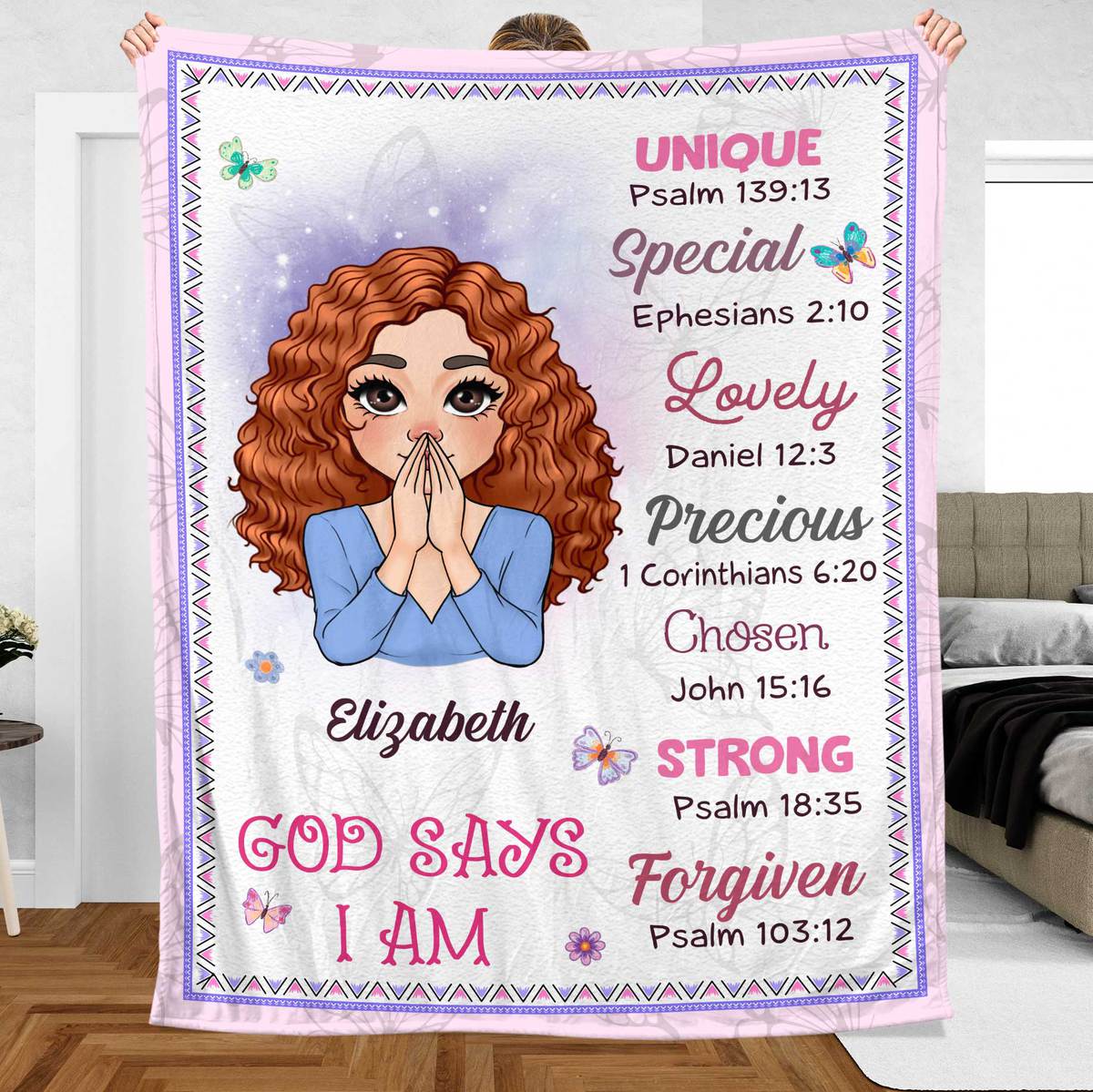 God Says I Am Pastel - Personalized Blanket - Meaningful Gift For Birthday - Giftago
