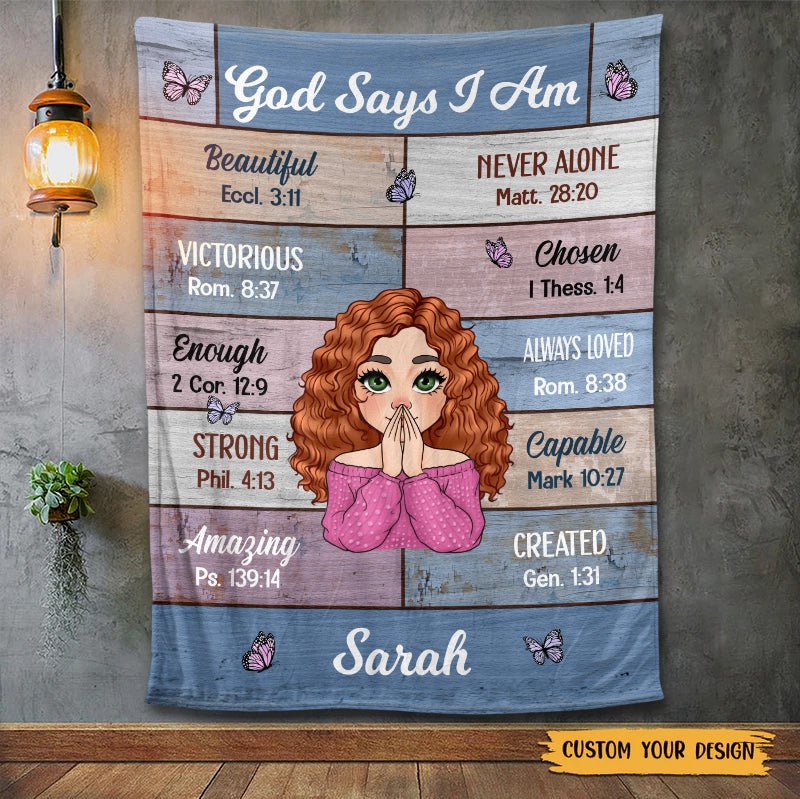 God Says I Am - Personalized Blanket - Best Gift For Birthday - Giftago