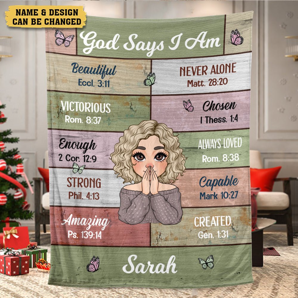 God Says I Am - Personalized Blanket - Best Gift For Birthday - Giftago