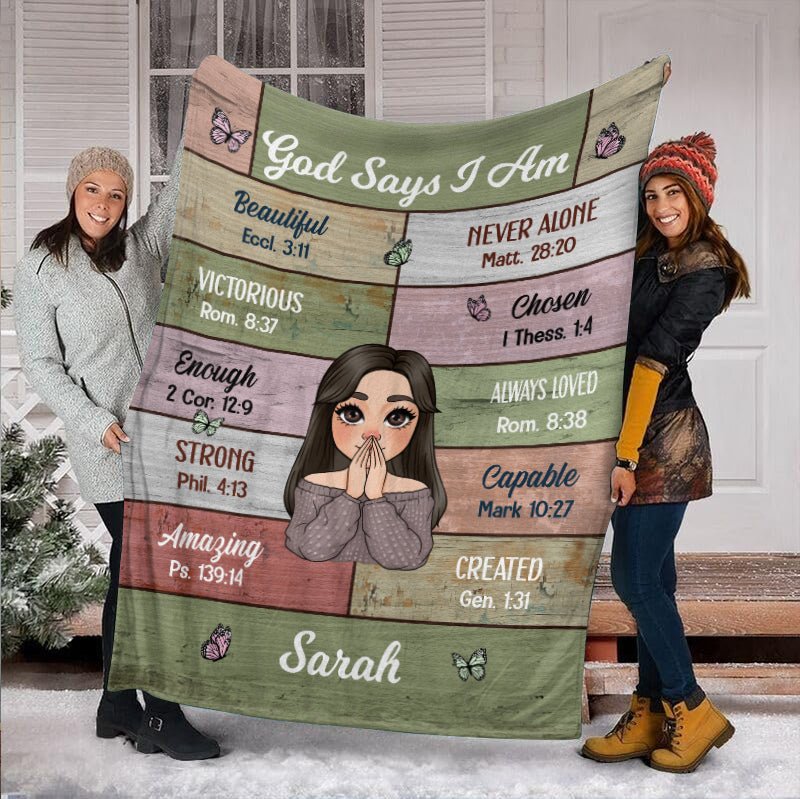 God Says I Am - Personalized Blanket - Best Gift For Birthday - Giftago