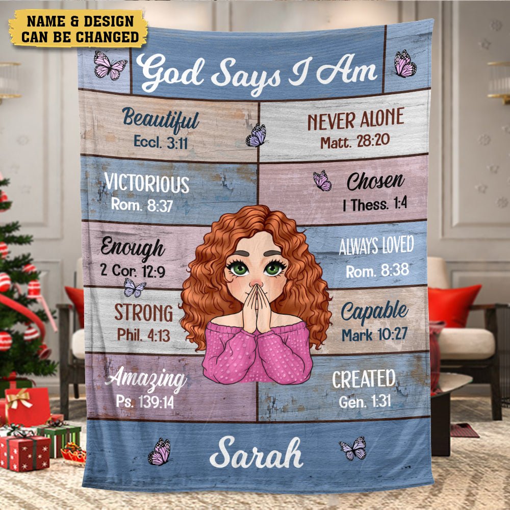 God Says I Am - Personalized Blanket - Best Gift For Birthday - Giftago