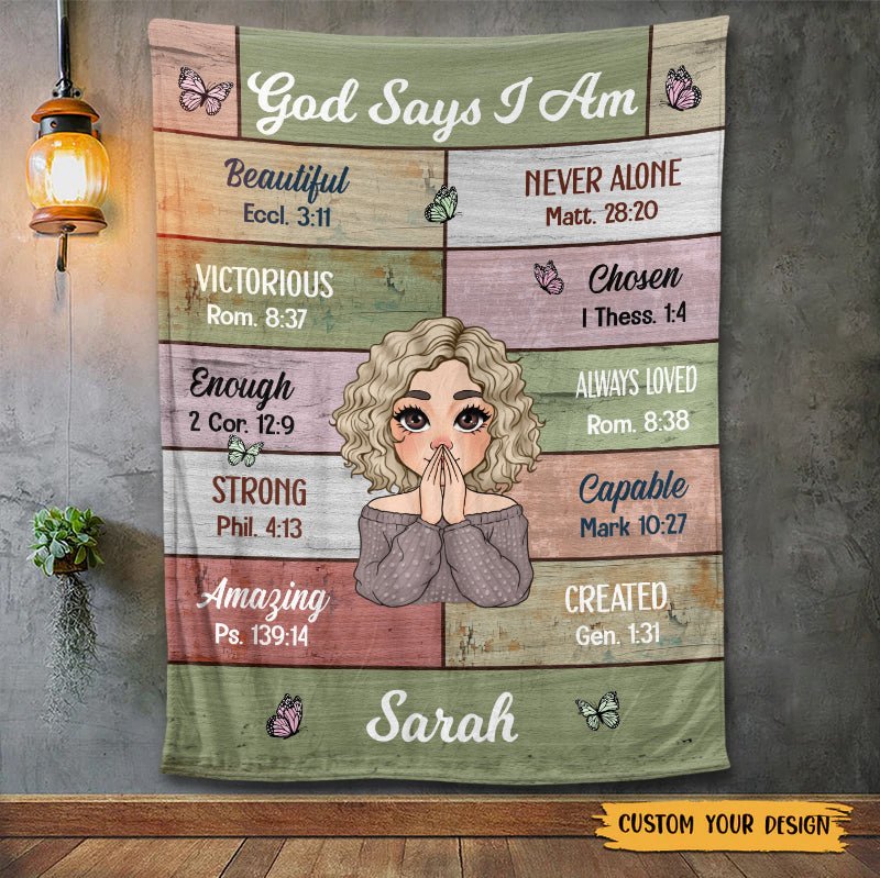God Says I Am - Personalized Blanket - Best Gift For Birthday - Giftago