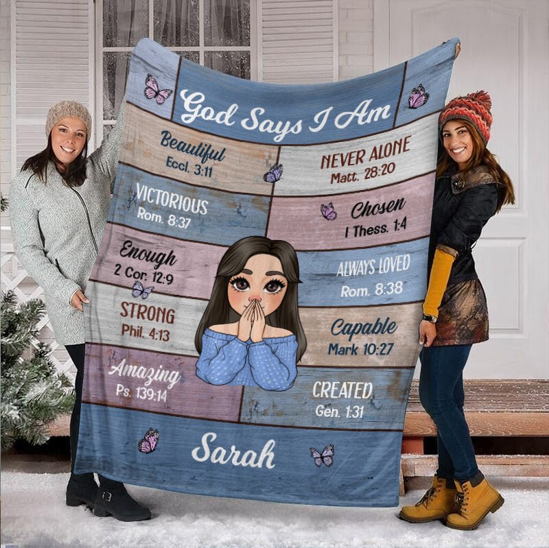 God Says I Am - Personalized Blanket - Best Gift For Birthday - Giftago