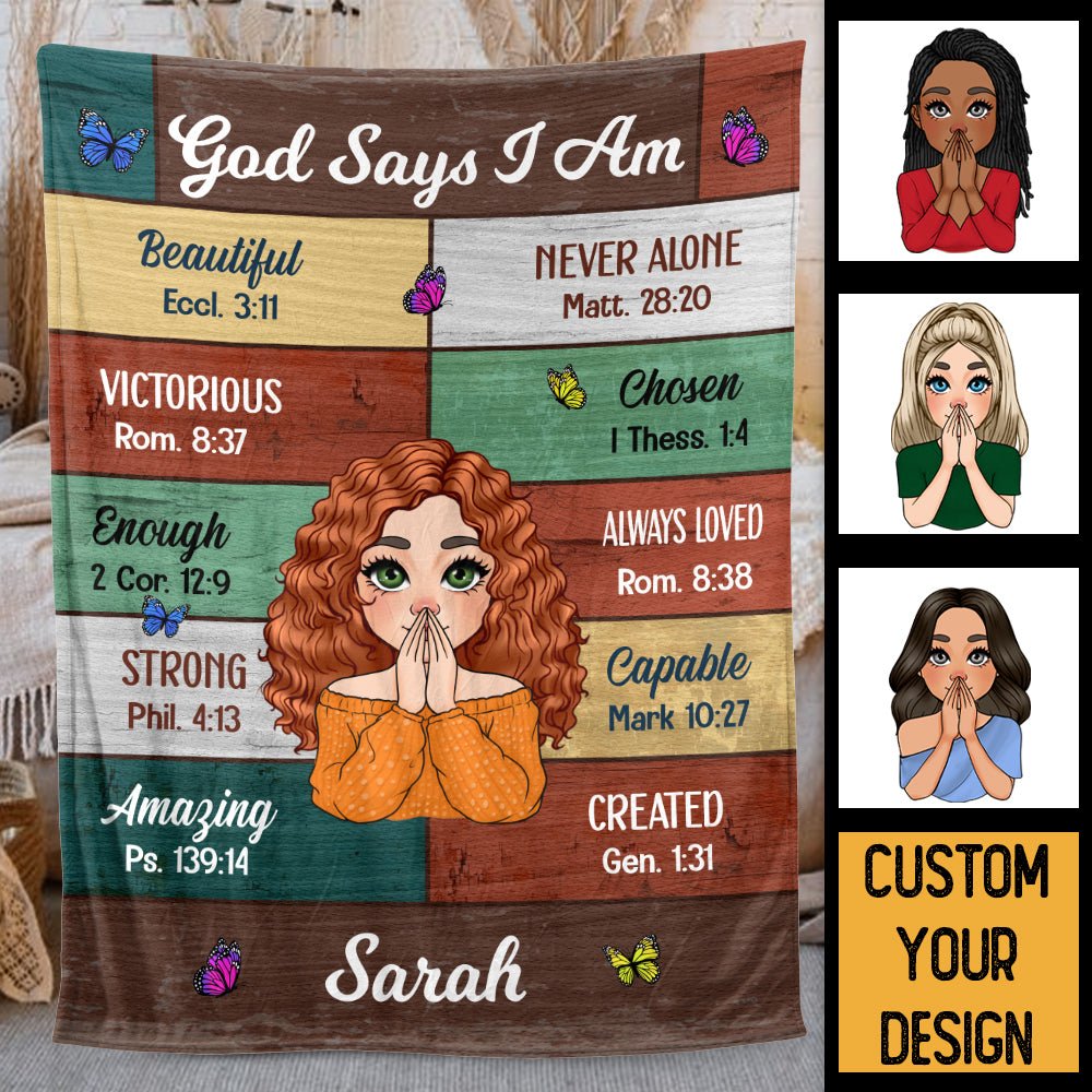 God Says I Am - Personalized Blanket - Best Gift For Birthday - Giftago