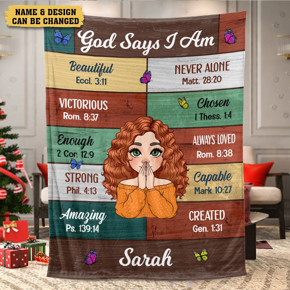 God Says I Am - Personalized Blanket - Best Gift For Birthday - Giftago