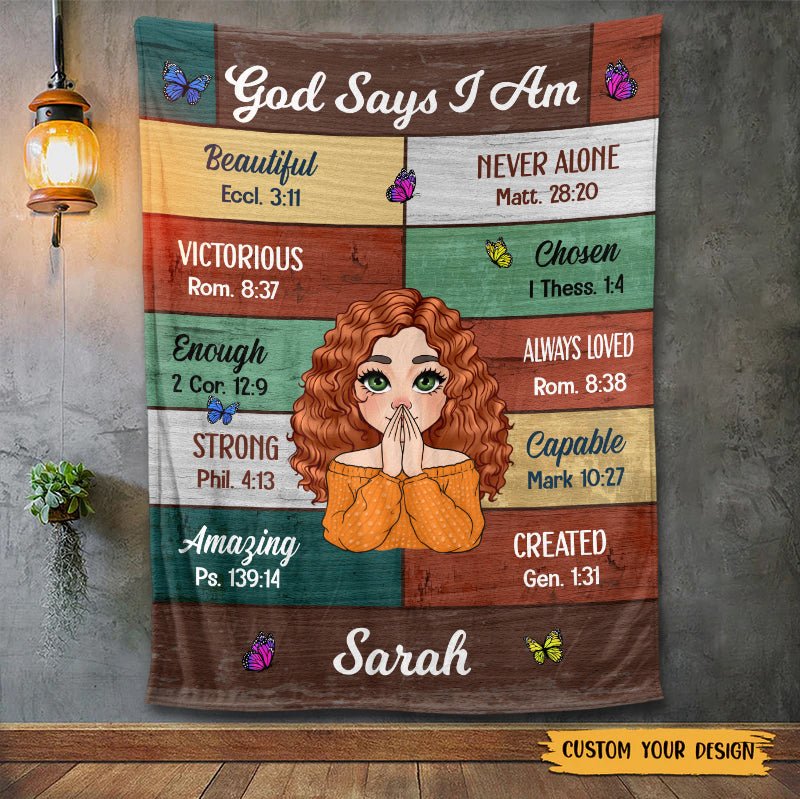 God Says I Am - Personalized Blanket - Best Gift For Birthday - Giftago
