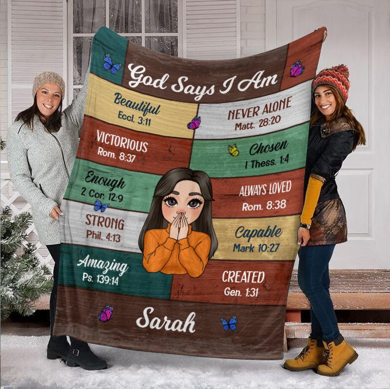 God Says I Am - Personalized Blanket - Best Gift For Birthday - Giftago