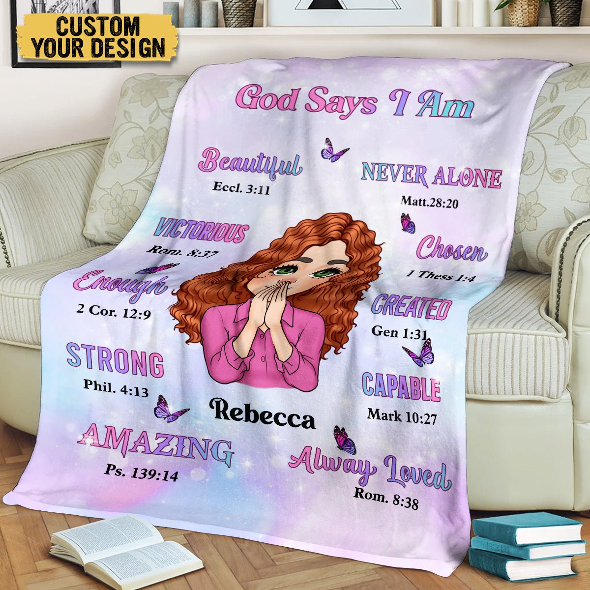 God Says I Am - Personalized Blanket - Best Gift For Birthday, For Daughter, Granddaughter - Giftago