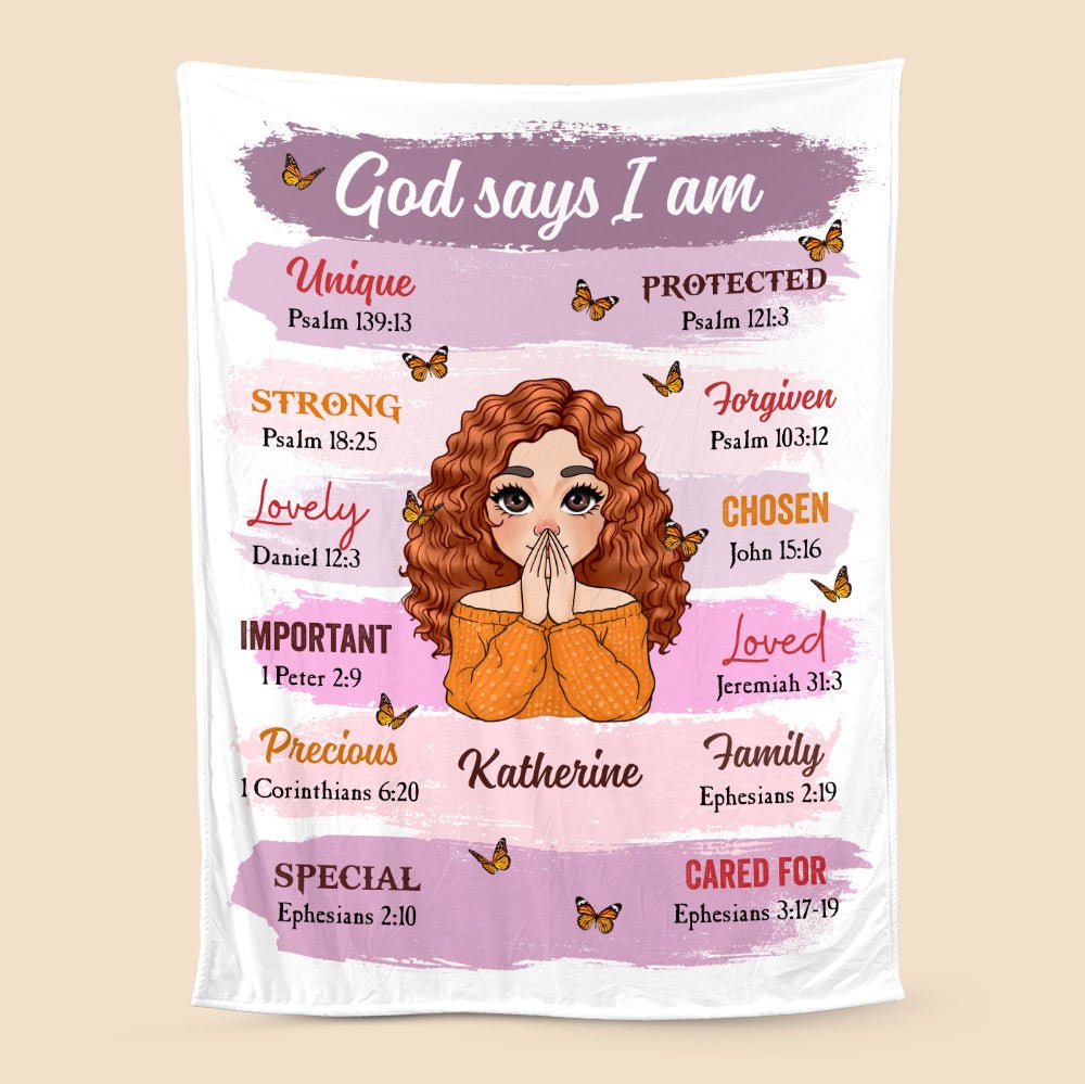 God Says I Am - Personalized Blanket - Best Gift For Daughter, Granddaughter, For Birthday - Giftago