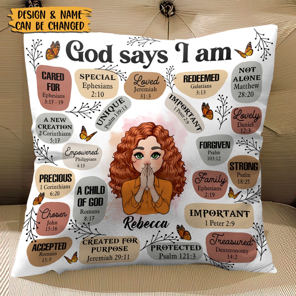 God Says I Am - Personalized Pillow - Best Gift For Mom, Daughter, Sister, Friend, Wife - Giftago