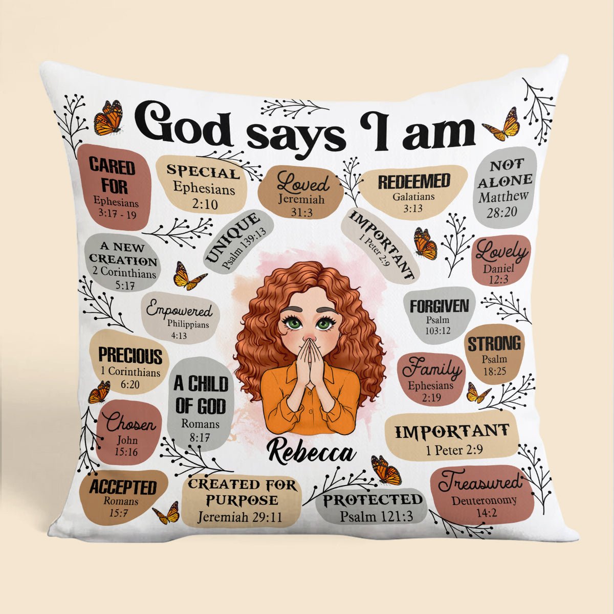 God Says I Am - Personalized Pillow - Best Gift For Mom, Daughter, Sister, Friend, Wife - Giftago