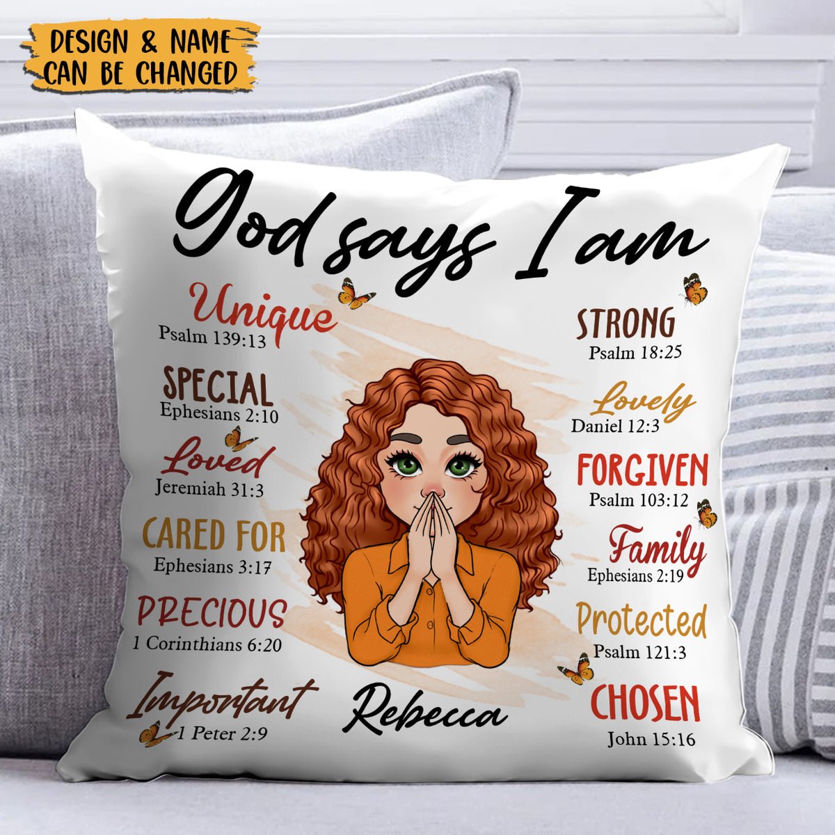 God Says I Am - Personalized Pillow - Best Gift For Mother, Daughter, Sister, Friend, Wife - Giftago