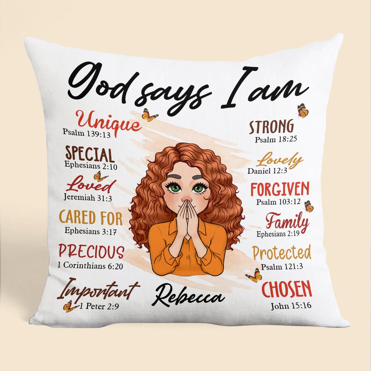 God Says I Am - Personalized Pillow - Best Gift For Mother, Daughter, Sister, Friend, Wife - Giftago