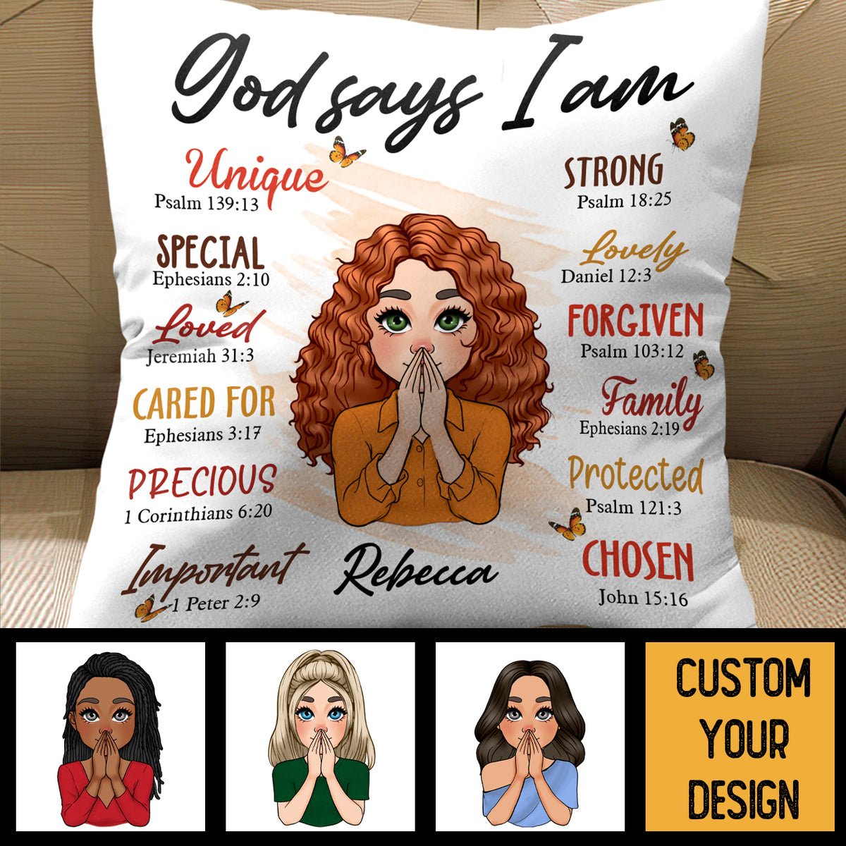 God Says I Am - Personalized Pillow - Best Gift For Mother, Daughter, Sister, Friend, Wife - Giftago