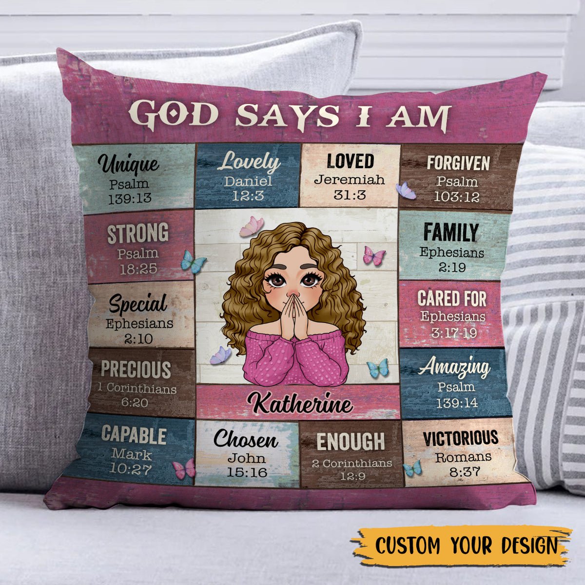 God Says I Am - Personalized Pillow - Meaningful Gift For Birthday - Giftago