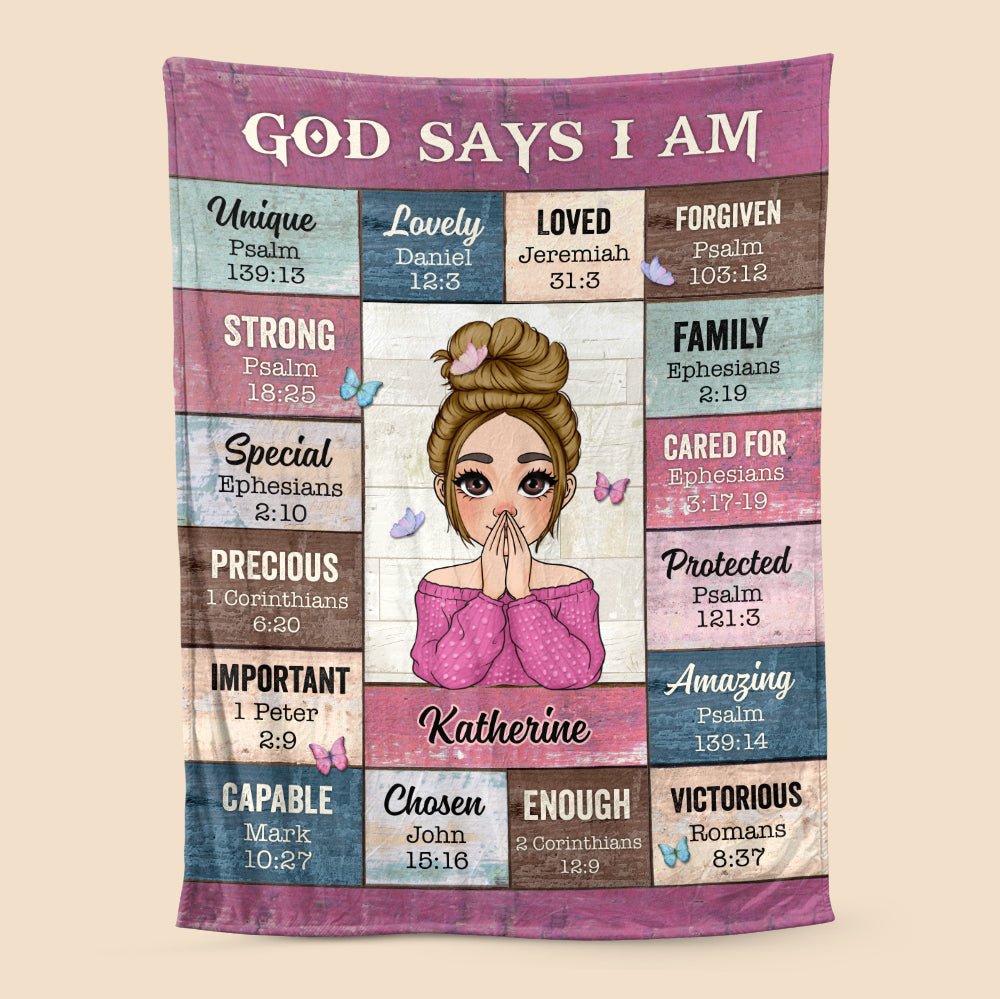 God Says I Am Pink - Personalized Blanket - Meaningful Gifts for Birthday, Mother's Day - Giftago