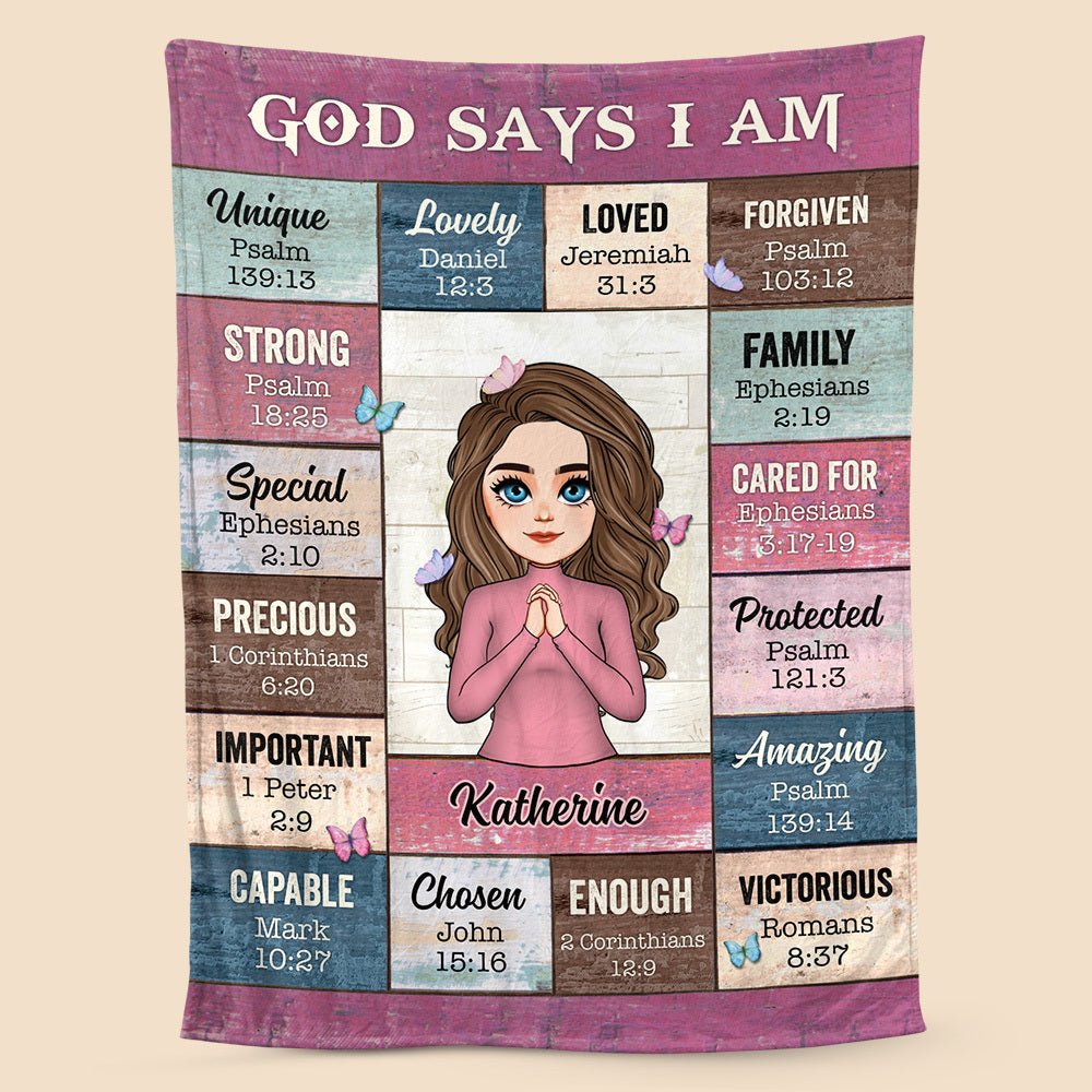 God Says I Am Pink - Personalized Blanket - Meaningful Gifts for Birthday, Mother's Day - Giftago