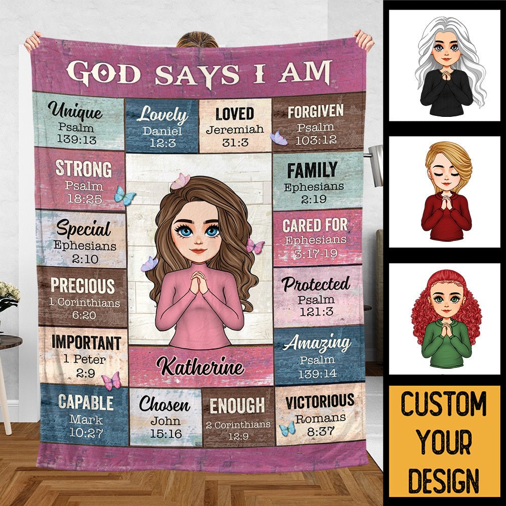 God Says I Am Pink - Personalized Blanket - Meaningful Gifts for Birthday, Mother's Day - Giftago