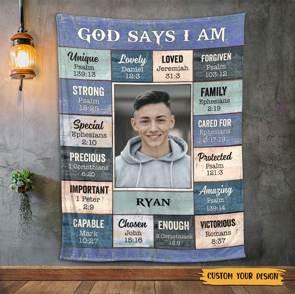 God Says I Am Pink Photo - Personalized Blanket - Meaningful Gifts for Birthday - Giftago