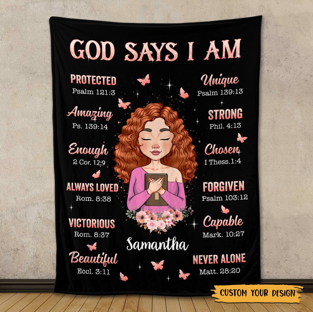 God Says I Am Purple - Personalized Blanket - Best Gift For Birthday - Giftago