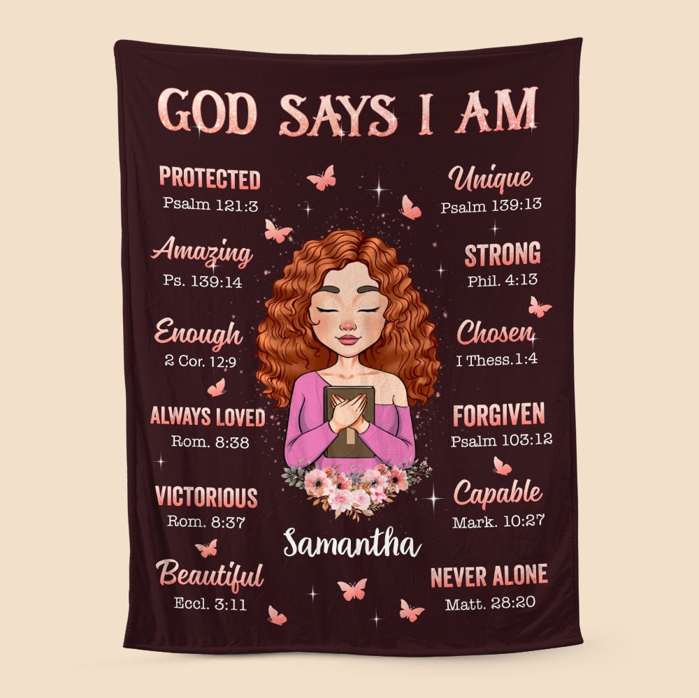 God Says I Am Purple - Personalized Blanket - Best Gift For Birthday - Giftago