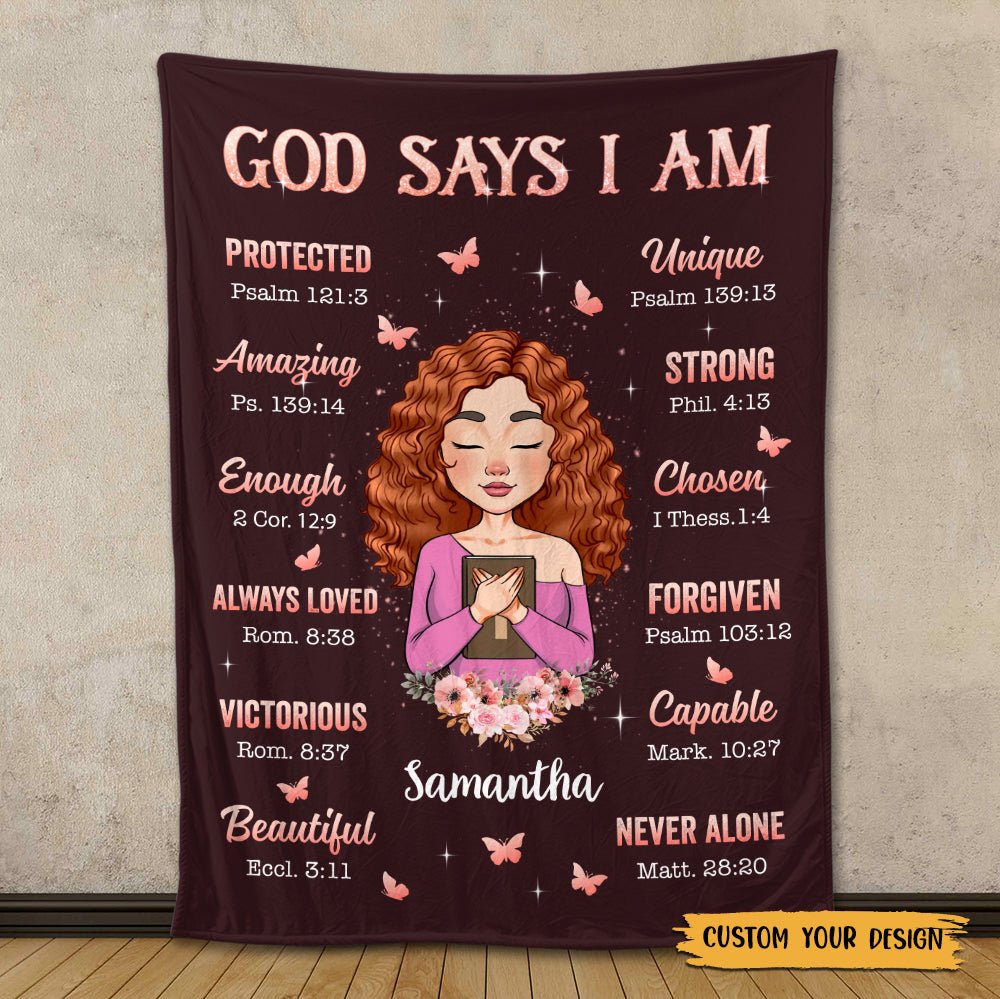 God Says I Am Purple - Personalized Blanket - Best Gift For Birthday - Giftago