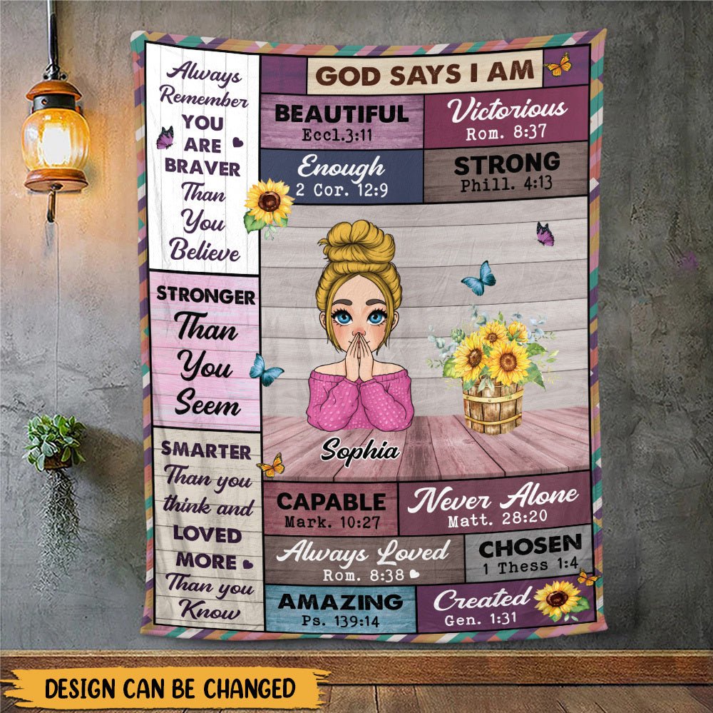 God Says I Am Stronger Than You Seem - Personalized Blanket - Meaningful Gift For Birthday - Giftago