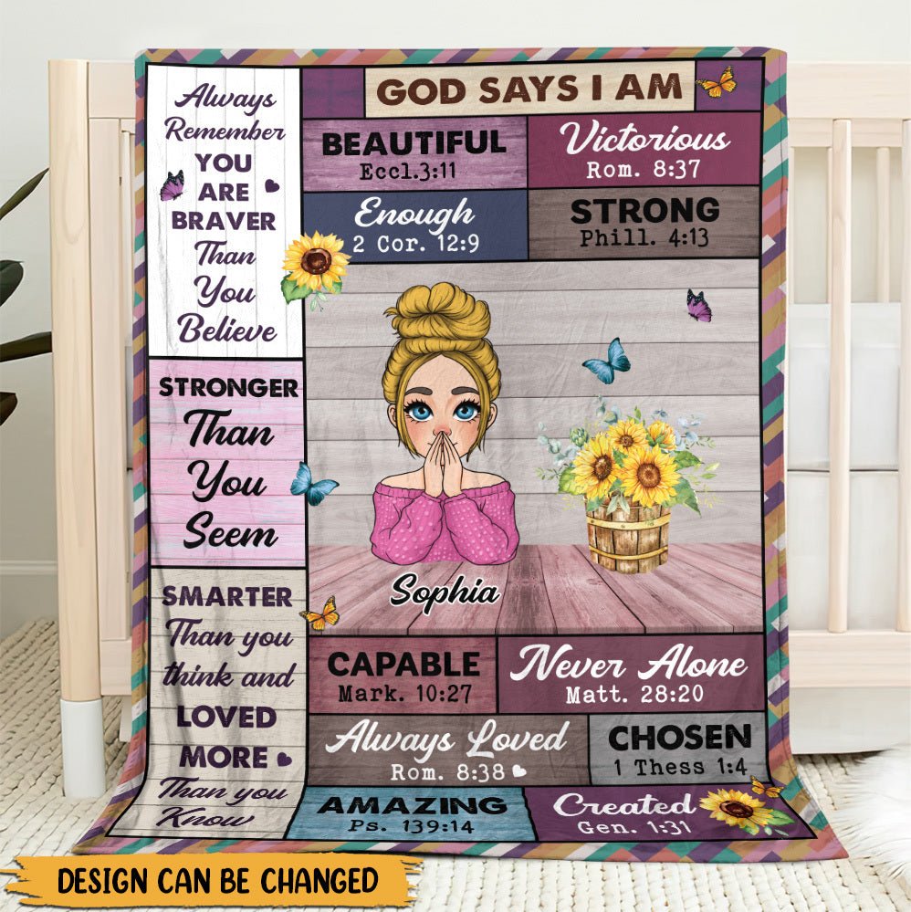 God Says I Am Stronger Than You Seem - Personalized Blanket - Meaningful Gift For Birthday - Giftago