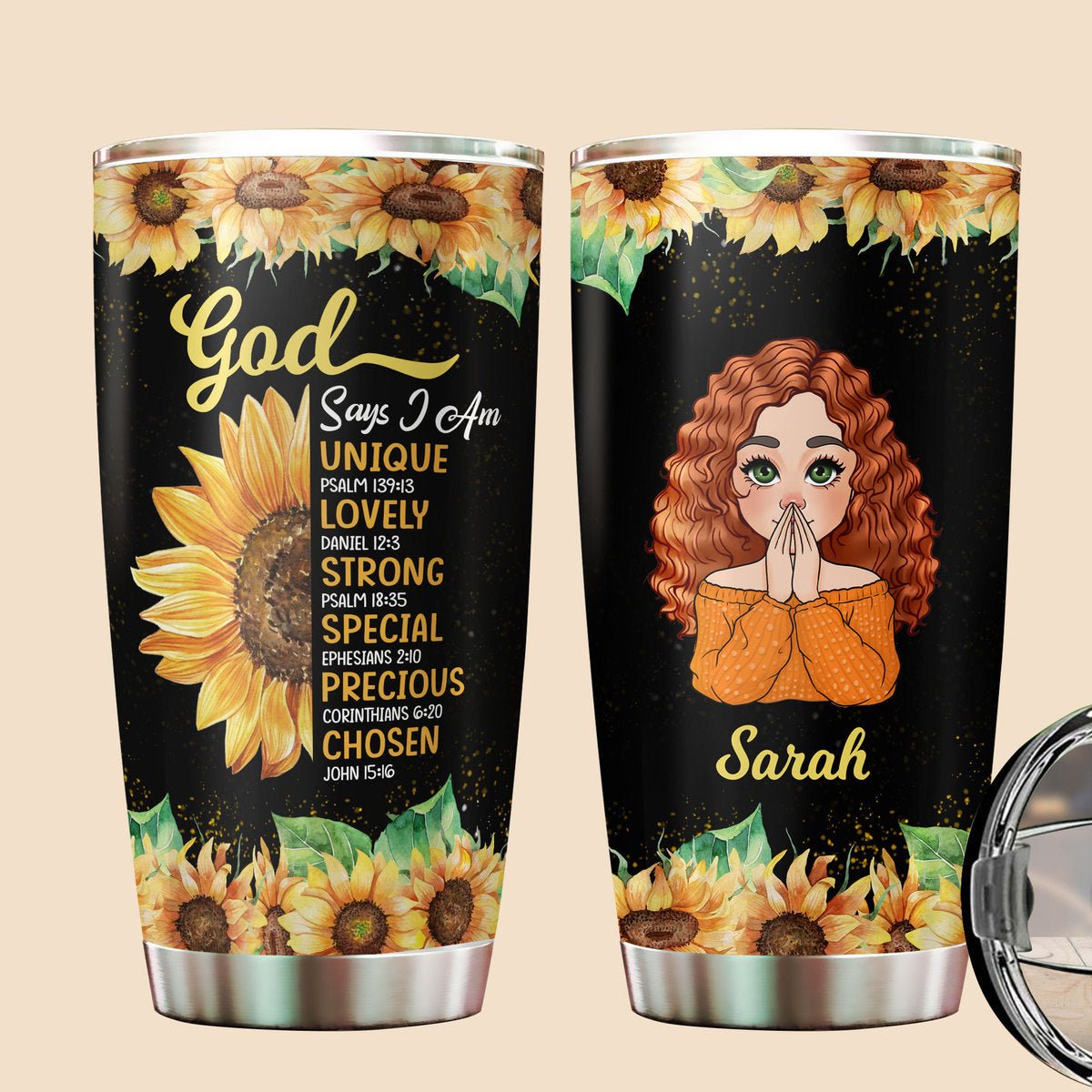 God Says I Am Sunflower- Personalized Tumbler - Best Gift For Mother, For Birthday - Giftago